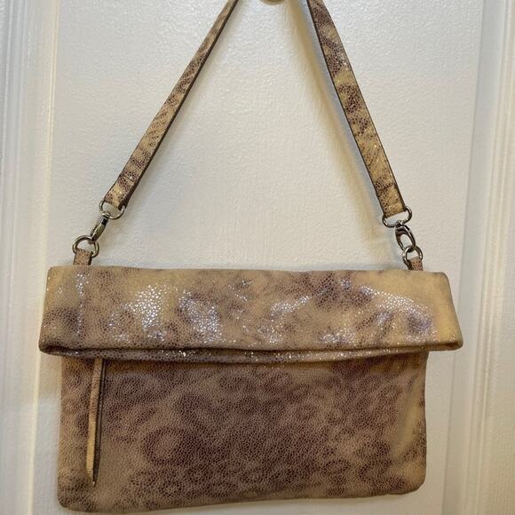 Kate Landry leather shoulder bag/clutch cheetah - Picture 1 of 10